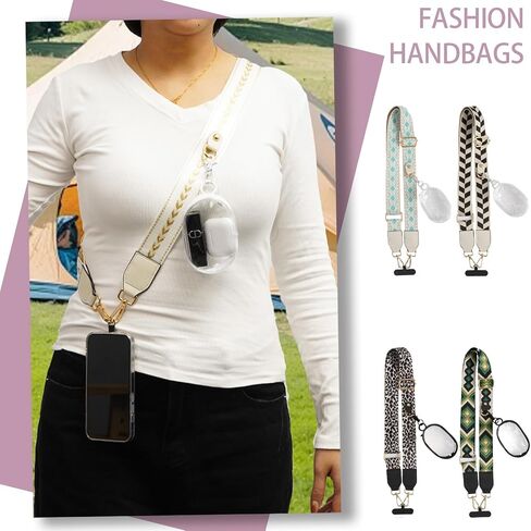 Phone Strap with Zippered Pouch, Waterproof Nylon CutePhone Lanyard Crossbody Wrist Strap, Suitable for Mobile Phone Wallet in Saudi Arabia