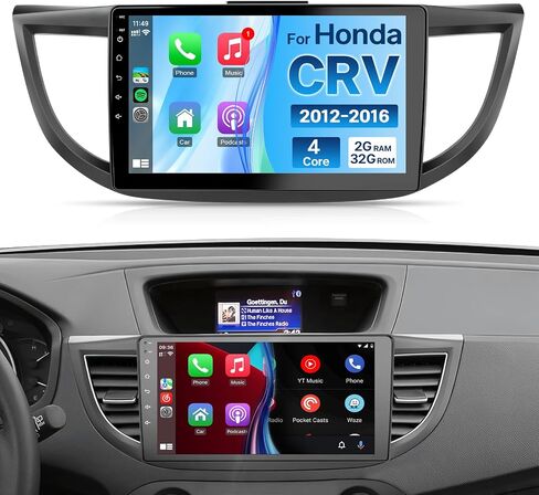 Android Car Radio for Honda CRV 2012 2013 2014 2015 2016 Car Stereo with Wireless Carplay Android Auto, 10 Inch Touch Screen, Bluetooth FM GPS WiFi SWC EQ Split Screen MIC in Saudi Arabia