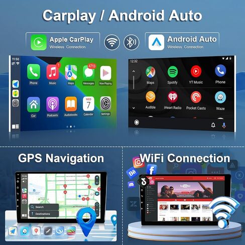 Android Car Radio for Honda CRV 2012 2013 2014 2015 2016 Car Stereo with Wireless Carplay Android Auto, 10 Inch Touch Screen, Bluetooth FM GPS WiFi SWC EQ Split Screen MIC in Saudi Arabia