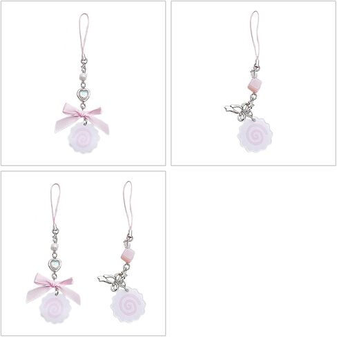 Phone Charm, Cute Japanese Style Phone Charm Fish Cake Heart Bead Bag Pendant Keyring Keychain Perfect for Camera Phones and Key in Saudi Arabia