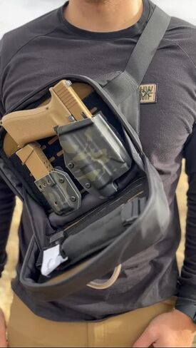 GRAB Bag Gunslinger, Rapid Deployment, Tacital Bag, Fanny Pack for Handgun, No Zipper Magnet Bag, Concealed Carry Bag Men and Women, Loop Molle, EDC, CCW, Jet Black Bag in Saudi Arabia