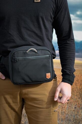 GRAB Bag Gunslinger, Rapid Deployment, Tacital Bag, Fanny Pack for Handgun, No Zipper Magnet Bag, Concealed Carry Bag Men and Women, Loop Molle, EDC, CCW, Jet Black Bag in Saudi Arabia