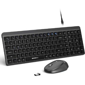 Purple Wireless Keyboard and Mouse Combo for Desktop Mac iPad Bluetooth 2.4 Ghz Rechargeable Slim Silent Click with Number Pad Compatible with Pc, Laptop, Tablet (Purple) in Saudi Arabia