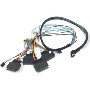 كابلات Micro SATA | كابل SlimSAS 8i SFF-8654 إلى 4 U.3 SFF-8639 - 1 متر in Kuwait