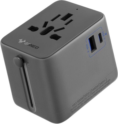 محول السفر العالمي ، محول سدادة السفر الأوروبي (وليس محول الجهد) ، محول الطاقة الدولي مع USB C USB من النوع A و AC الخاص بالاتحاد الأوروبي في المملكة المتحدة أستراليا اليابان تايلاند (النوع C/G/A/I) in Kuwait