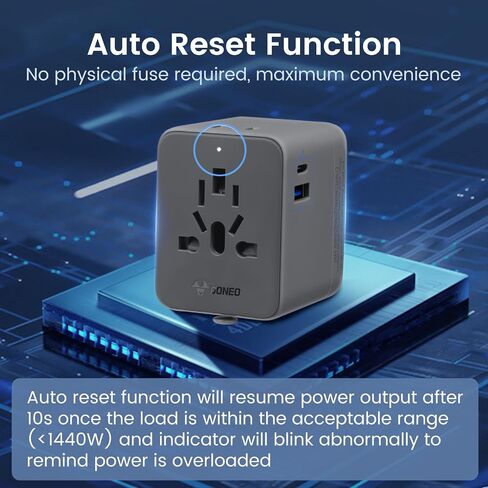 محول السفر العالمي ، محول سدادة السفر الأوروبي (وليس محول الجهد) ، محول الطاقة الدولي مع USB C USB من النوع A و AC الخاص بالاتحاد الأوروبي في المملكة المتحدة أستراليا اليابان تايلاند (النوع C/G/A/I) in Kuwait