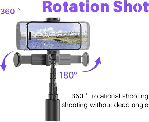 C21 53" Aluminum Selfie Stick Tripod for iPhone Android, Hidden Design Portable Phone Stand with Wireless Remote, Extendable Travel Stand for Video Recording, Live Streaming in Saudi Arabia