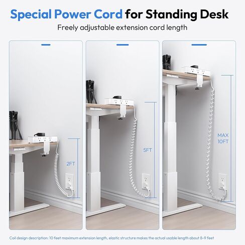 12 in 1 Standing Desk Power Strip, NTONPOWER 10ft Extension Cord with 9 AC Outlets 3 USB Ports, 1200J Surge Protector, Table Mount or Wall Mountable Charging Station,Standing Desk Accessories in Saudi Arabia