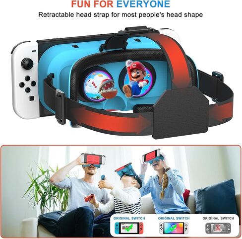 VR Headset, Designed for Nintendo Switch & Switch OLED Accessories for Switch VR Games, Labo VR and YouTube VR, VR Glasses with Adjustable Pupil Distance and Adjustable Switch Goggles Strap in Saudi Arabia