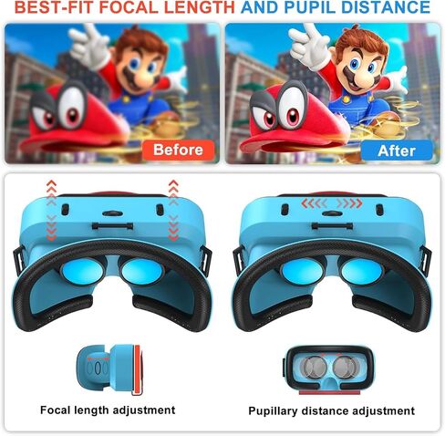 VR Headset, Designed for Nintendo Switch & Switch OLED Accessories for Switch VR Games, Labo VR and YouTube VR, VR Glasses with Adjustable Pupil Distance and Adjustable Switch Goggles Strap in Saudi Arabia