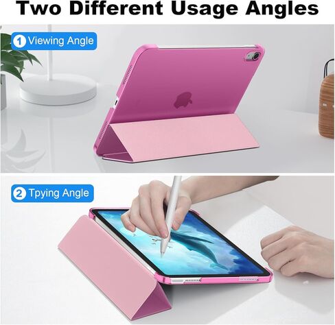 SUPFINE for iPad (A16) 11th Generation Case 11 inch 2025 & iPad 10th Generation Case 10.9 inch 2022, Slim Stand Hard PC Translucent Back Shell Cover (Support Touch ID, Auto Wake/Sleep), Black in Kuwait