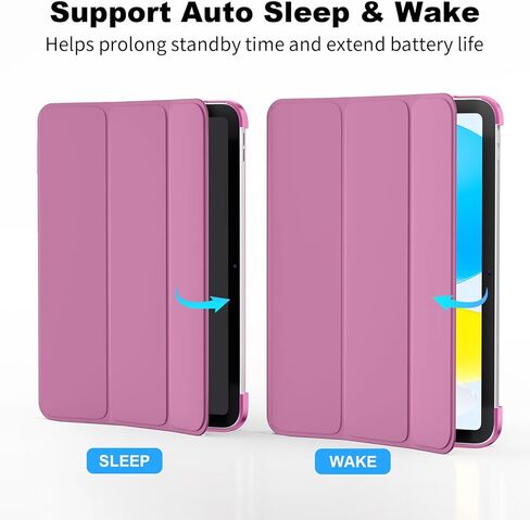 SUPFINE for iPad (A16) 11th Generation Case 11 inch 2025 & iPad 10th Generation Case 10.9 inch 2022, Slim Stand Hard PC Translucent Back Shell Cover (Support Touch ID, Auto Wake/Sleep), Black in Kuwait