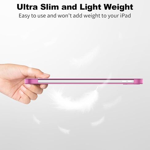 SUPFINE for iPad (A16) 11th Generation Case 11 inch 2025 & iPad 10th Generation Case 10.9 inch 2022, Slim Stand Hard PC Translucent Back Shell Cover (Support Touch ID, Auto Wake/Sleep), Black in Kuwait