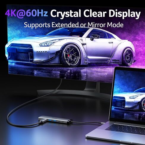 Acer 8 in 1 USB C Hub 10Gbps, USBC to HDMI Adapter 4K@60Hz, 2×USB-C 3.2, 2×USB A 3.0 Data Transfer, 100W PD Port Type C Multiport Splitter with SD/TF Card Reader, for Laptop, PC, Desktop, iPad Pro in Saudi Arabia