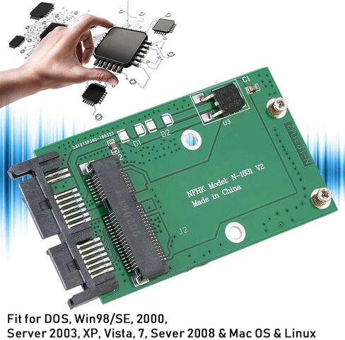 ASHATA Converter Mini MSATA to 1.8in Micro SATA Interface Adapter Converter,3.3 Volt Mini PCI-e SSD,Stable and Excellent Performance in Saudi Arabia