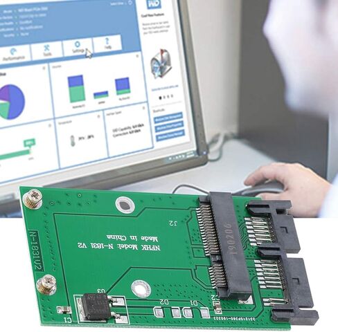 ASHATA Converter Mini MSATA to 1.8in Micro SATA Interface Adapter Converter,3.3 Volt Mini PCI-e SSD,Stable and Excellent Performance in Saudi Arabia