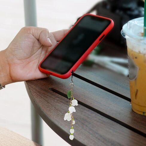 1PCS Aesthetic Cell Phone Charms, Cute Phone Charms Accessories, Lily of The Valley Phone Charms for Phone Keychain Airpods Camera Pendants Bag Decor in Saudi Arabia