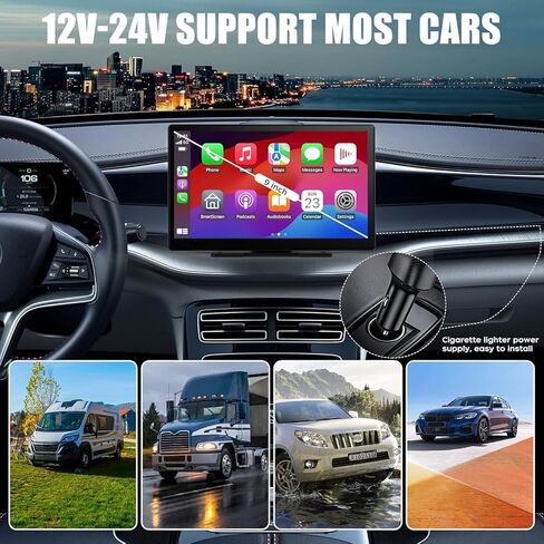 شاشة Apple Carplay Apple Android المحمولة للسيارة ، وراديو سيارة شاش 9 بوصة مع Bluetooth ، والتحكم الصوتي ، و Car Paly لجميع المركبات in Kuwait