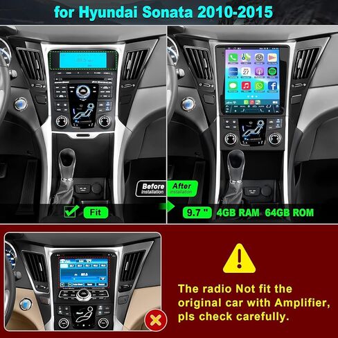 Android 13 Car Radio for Hyundai Sonata 2010-2015 مع Carplay Wireless Android Auto ، 9.7 بوصة IPS شاشة تعمل بالسيارة مع GPS NAV/Bluetooth/FM AM/احتياط in Saudi Arabia