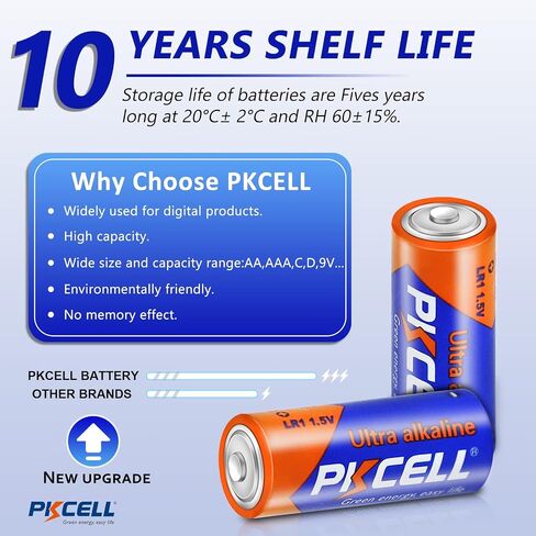 PKCELL N Size 1.5V Alkaline Batteries, 5 Pack MN9100/E90/LR1 Battery in Saudi Arabia