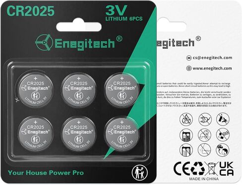CR2025 زر بطاريات عملة الليثيوم 2025 3V استخدام بطارية الليثيوم في فوب المفاتيح ، ساعات اللياقة ، النظارات ثلاثية الأبعاد ، الآلات الحاسبة ، عناصر التحكم عن بُعد ، موازين حرارة (6 عبوات) in Saudi Arabia