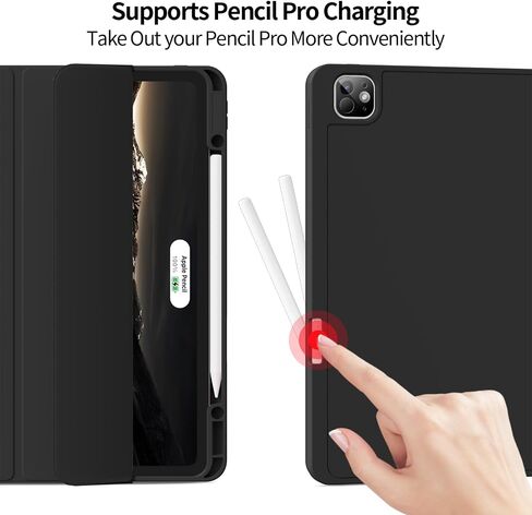 for iPad Pro 13 inch Case (M5/M4) 2025/2024, Slim Protective Cover with Pencil Holder, Soft TPU Back Cover, Trifold Stand, Auto Wake/Sleep, A2925 A2926 A3007 A3362 A3359 (Pink) in Saudi Arabia