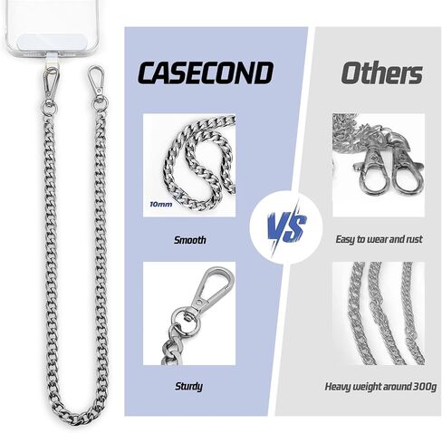 2 PCS Phone Lanyard Belt Belt Chain anti theft ballet chain for Men Women Metal Hip Hop Punk Jeans Chains Bansers with 3 Patch Patch و iPhone حامل لجميع مفاتيح الهواتف الذكية الذهب والبندقية in Kuwait