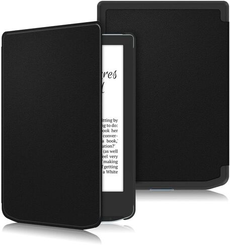 Custer Case Compatible for Pocketbook Verse Pro PB629 PB634,Ultra-Thin PU-Leather Hard Shell Cover - Black in Saudi Arabia