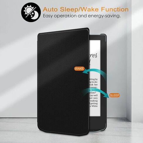 Custer Case Compatible for Pocketbook Verse Pro PB629 PB634,Ultra-Thin PU-Leather Hard Shell Cover - Black in Saudi Arabia