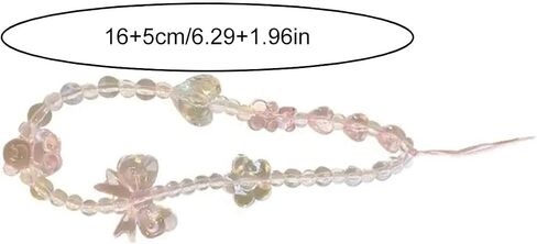 1Pc Pink Flower Bow Love Pendant Phone Chain Fashion Phone Chain Case Hanging Decoration Wrist Strap Hanging Rope in Saudi Arabia