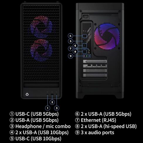 Lenovo Legion Tower 5 Gaming Desktop Computer, AMD Ryzen 7 7700X(Base 4.5GHz, Up to 5.4GHz), NVIDIA RTX 5070 12GB GDDR7, 64GB DDR5, 4TB SSD, ARGB Fans, Windows 11 Pro, KB & Mouse Set, Accessories in Saudi Arabia