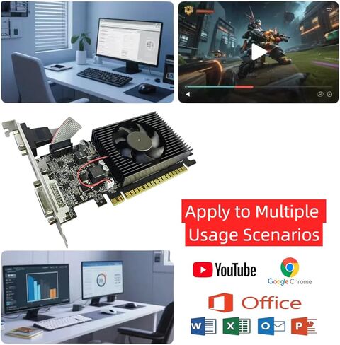 بطاقة رسومات XUANMO AMD Radeon RX580 2048SP 8g Gpu لألعاب الفيديو AMD GDDR5 256-Bit Pc بطاقة فيديو ألعاب AMD 2XDP HDMI PCI Express 3.0 مع توقف مروحة التجميد لألعاب الكمبيوتر المكتبي Gpu... in Kuwait