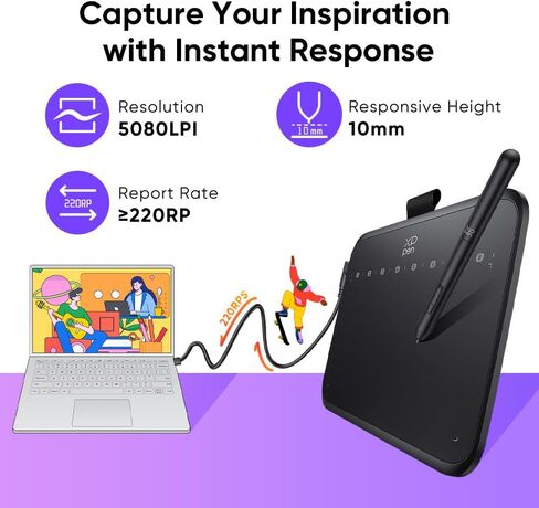 Xppen Deco 640 رسم قرص رسم مع 16384 مستويات الضغط ، قم بتقليص ، لوحة مفاتيح مختصرة لاسلكية ، و Xppen Mini Keydial ACK05. in Saudi Arabia