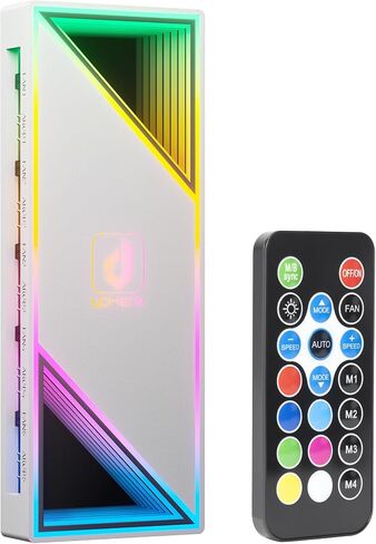 Uphere Art Argb PWM Fan Hub Controller-من 1 إلى 12 شريحة من المروحة ، تصميم مرآة Infinity ، التحكم في سرعة باك لعشاق 3-pin/4-pin ، مدعوم من SATA ، لا 5 فولت 3-دبوس مطلوب لبناء RGB مخصص ، p12pargbbk in Saudi Arabia