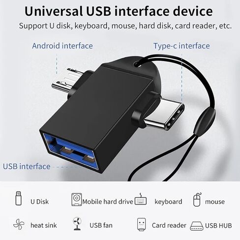2 في 1 OTG محول USB 3.0 أنثى إلى موصل MICRO USB و TYPE-C الذكور مع 5 جيجابت في الثانية نقل البيانات عالي السرعة OTG لقرص U ، الماوس ، الكمبيوتر المحمول ، هواتف أندرويد وأجهزة اللوحات in Kuwait