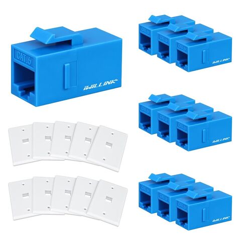 Iwillink (10 عبوات RJ45 CAT6 KEYSTONE DOUPLER و 1 PORT KEYSTENT JACK WALL in Saudi Arabia