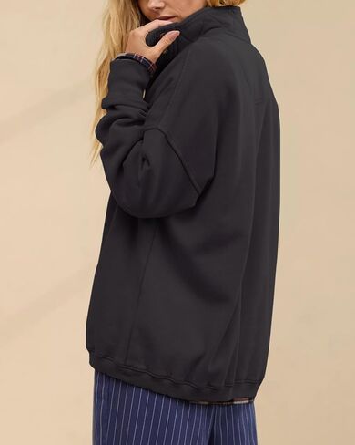 Gacaky Sweatshirt for Women Oversized Casual Long Sleeve Button Henley Neck Pullover Tops Fashion Outfits Clothes in Saudi Arabia