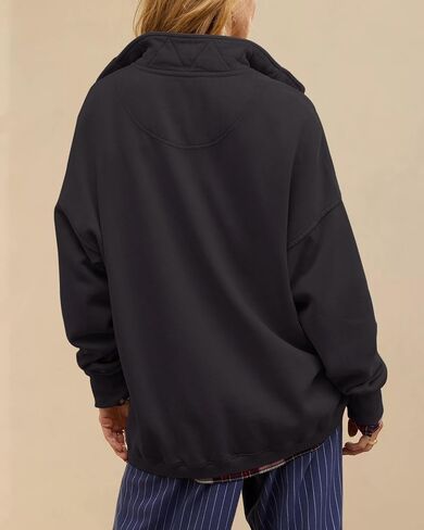 Gacaky Sweatshirt for Women Oversized Casual Long Sleeve Button Henley Neck Pullover Tops Fashion Outfits Clothes in Saudi Arabia
