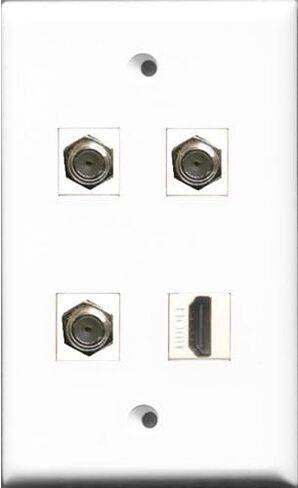 RiteAV 1 Port HDMI 3 Port Coax Cable TV- F-Type Wall Plate in Saudi Arabia