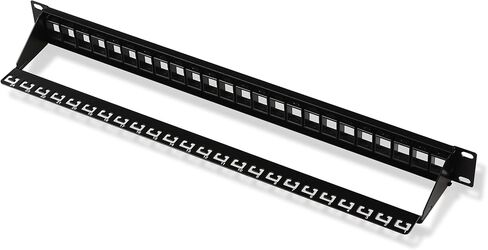 Cable Matters 1 Pack Rackmount or Wall Mount 24 Port Keystone Patch Panel (Blank Patch Panel for Keystone Jacks) & 10-Pack Low Profile 2-Port Keystone Jack Wall Plate in White in Saudi Arabia