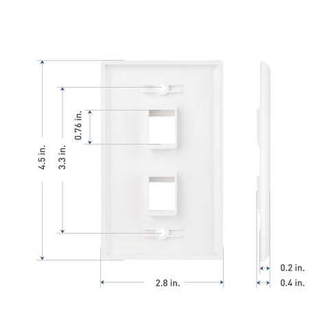 Cable Matters 1 Pack Rackmount or Wall Mount 24 Port Keystone Patch Panel (Blank Patch Panel for Keystone Jacks) & 10-Pack Low Profile 2-Port Keystone Jack Wall Plate in White in Saudi Arabia