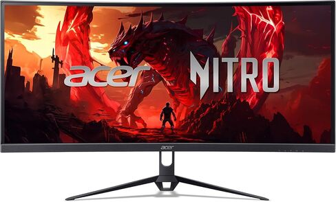 Acer Nitro 29.5" UWFHD 2560 x 1080 1800R Curved Gaming Monitor | AMD FreeSync Premium | Up to 200Hz Refresh Rate | 1ms (VRB) | sRGB 100% | 1 x Display Port 1.4 & 2 x HDMI 2.0 Ports | ED300C X1bmiippx in Saudi Arabia