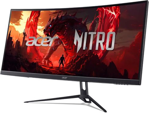 Acer Nitro 29.5" UWFHD 2560 x 1080 1800R Curved Gaming Monitor | AMD FreeSync Premium | Up to 200Hz Refresh Rate | 1ms (VRB) | sRGB 100% | 1 x Display Port 1.4 & 2 x HDMI 2.0 Ports | ED300C X1bmiippx in Saudi Arabia