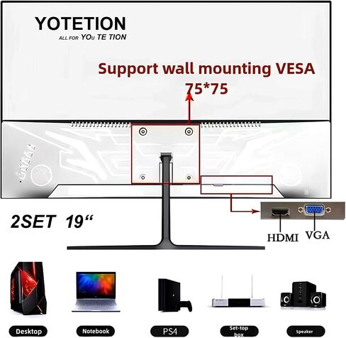 19 بوصة HD (1440 × 900) شاشة ، معدل تحديث 60 هرتز ، HDMI X1 ، VGA X1 ، شاشة رقيقة صغيرة لأجهزة الكمبيوتر المحمولة وأجهزة الكمبيوتر وسطح المكتب ، شاشة LED ، اتصال VGA/HDMI. Vesa: 75 * 75mm in Saudi Arabia