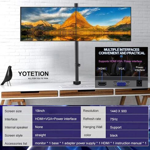 19 بوصة HD (1440 × 900) شاشة ، معدل تحديث 60 هرتز ، HDMI X1 ، VGA X1 ، شاشة رقيقة صغيرة لأجهزة الكمبيوتر المحمولة وأجهزة الكمبيوتر وسطح المكتب ، شاشة LED ، اتصال VGA/HDMI. Vesa: 75 * 75mm in Saudi Arabia