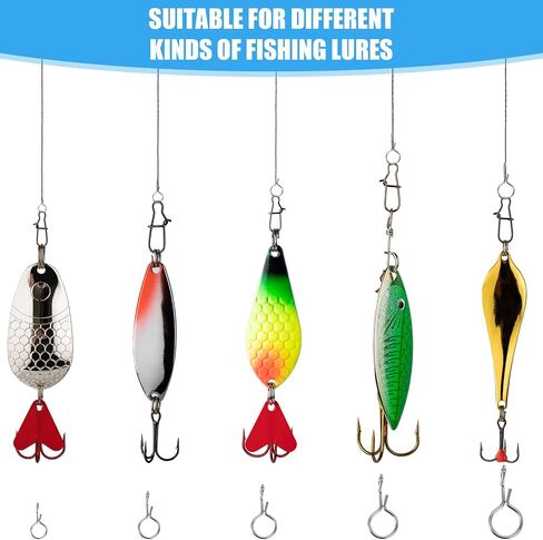 250pcs Fly Fishing Snaps Stainless Steel Fishing Clips 5 Sizes Quick Replace Lure Snaps No Knot Fast Snap Lure Connector for Flies Hooks Jigs Lures Terminal Tackle(Silver) in Saudi Arabia