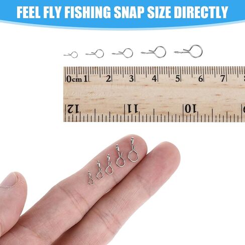 250pcs Fly Fishing Snaps Stainless Steel Fishing Clips 5 Sizes Quick Replace Lure Snaps No Knot Fast Snap Lure Connector for Flies Hooks Jigs Lures Terminal Tackle(Silver) in Saudi Arabia