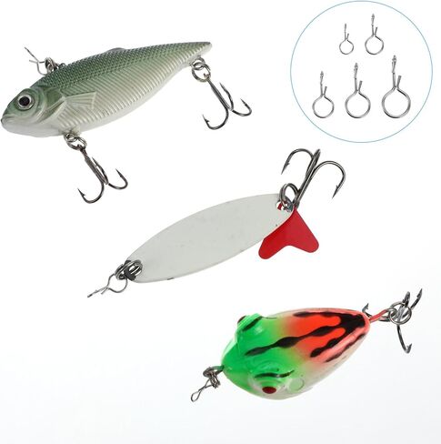 250pcs Fly Fishing Snaps Stainless Steel Fishing Clips 5 Sizes Quick Replace Lure Snaps No Knot Fast Snap Lure Connector for Flies Hooks Jigs Lures Terminal Tackle(Silver) in Saudi Arabia