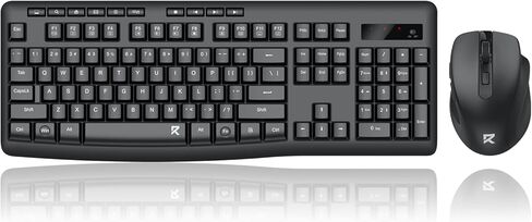 Redragon Wireless Keyboard and Mouse Combo, 2.4G Full-Sized Ergonomic Computer Keyboard and 5 Level DPI Adjustable Wireless Mouse for Windows, Mac OS Desktop/Laptop/PC, BS-7367-B in Saudi Arabia