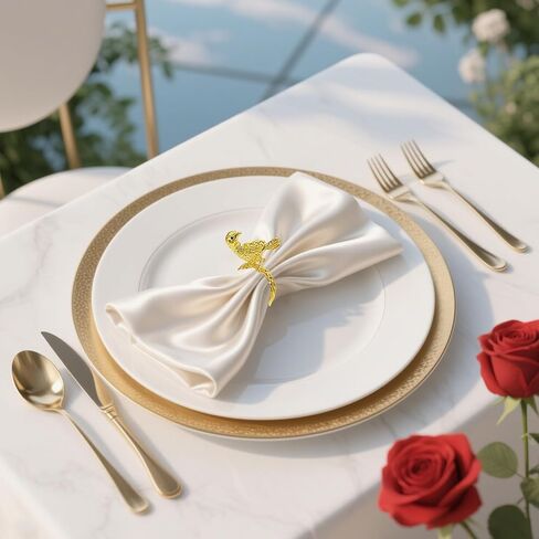 Davifina Bird Napkin Rings Holders Set of 8 Gold Animal Napkin Buckles for Spring Wedding Easter Christmas New Year Hotel Dinner Party Home Table Decoration in Saudi Arabia